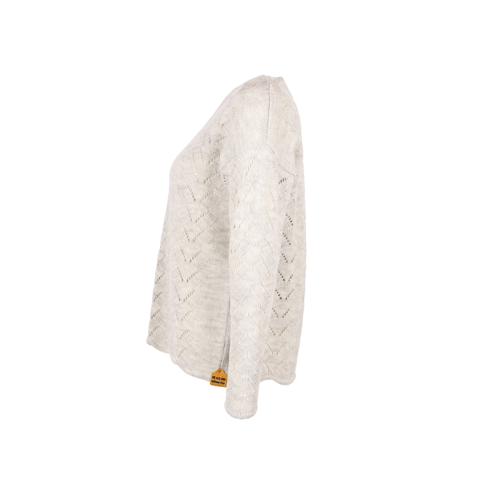 Ajour Oversize Pullover | natur mel.