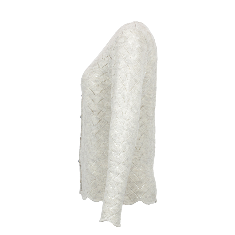 Ajour Strickjacke | natur mel.