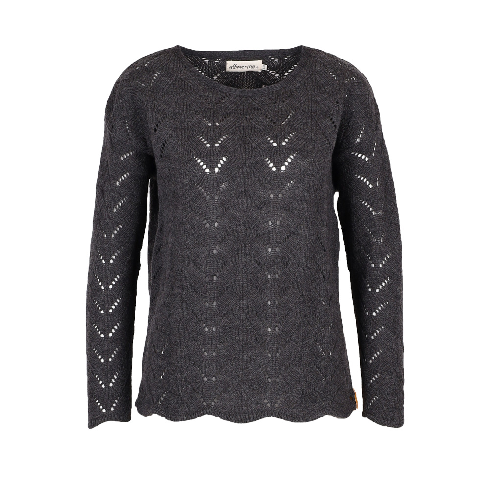 Ajour Oversize Pullover | anthrazit mel.
