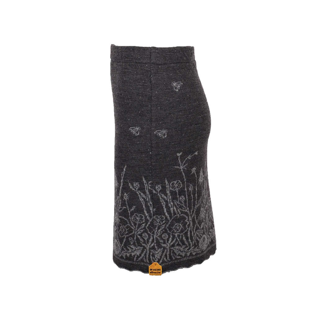 Strickrock Blumenwiese anthrazit|grau