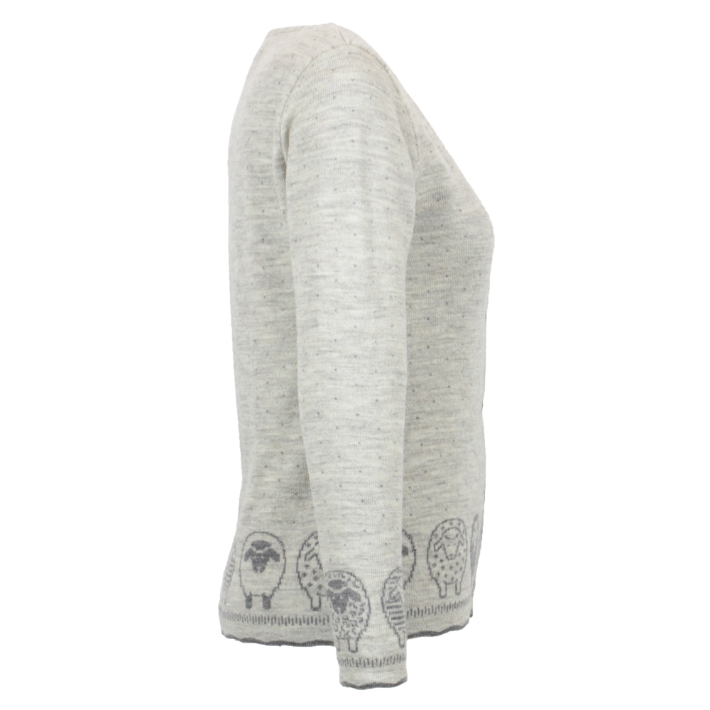 Strickjacke Schäfle natur|grau