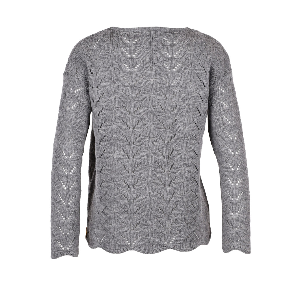 Ajour Oversize Pullover | grau mel.