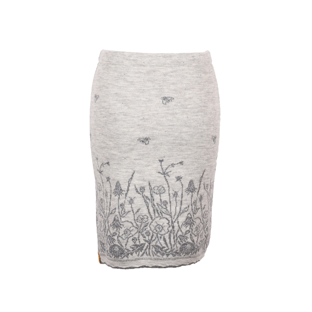 Strickrock Blumenwiese natur|grau