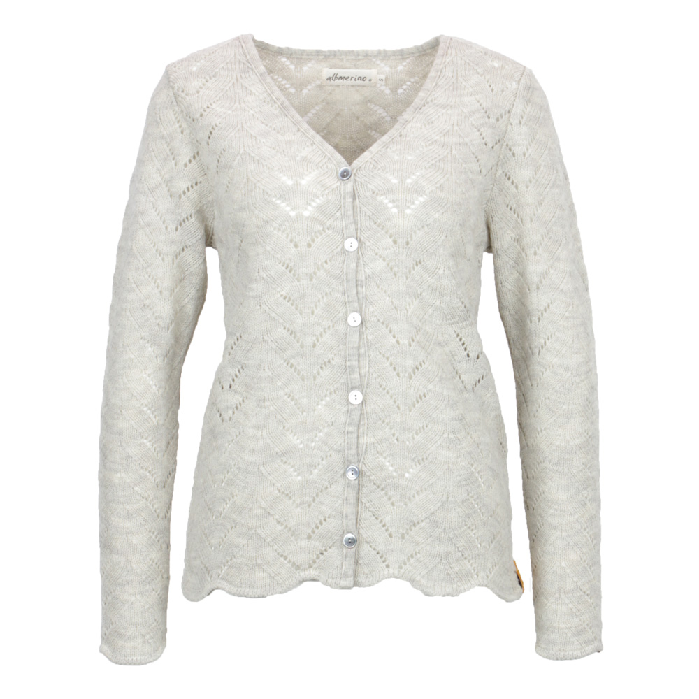 Ajour Strickjacke | natur mel.