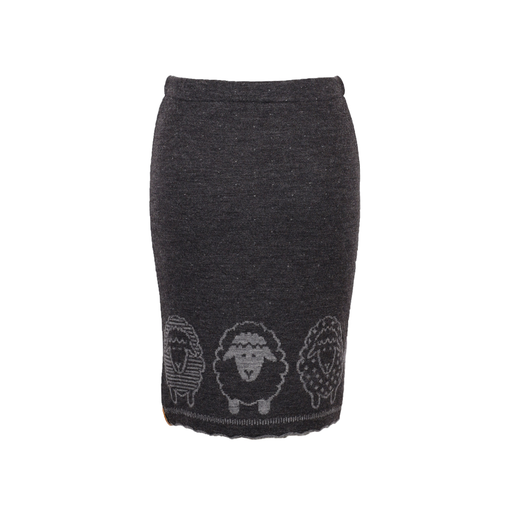 Strickrock Schäfchen anthrazit|grau