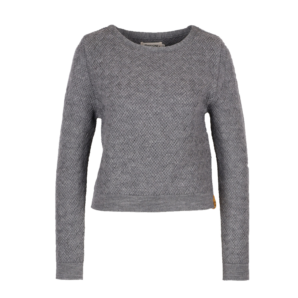 Flecht Pulli Kurz | grau mel.