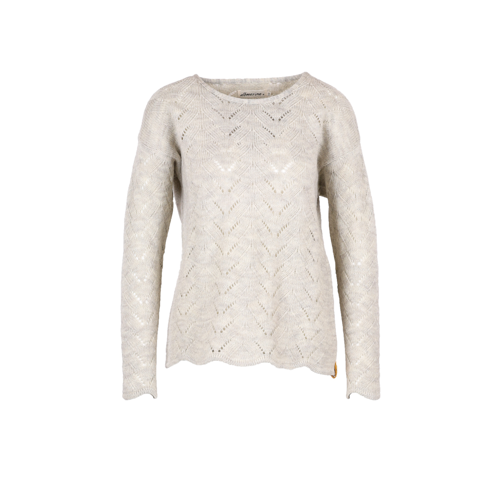 Ajour Oversize Pullover | natur mel.